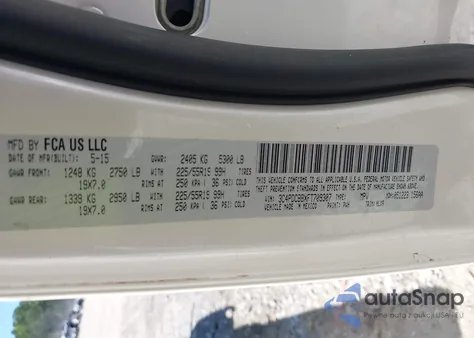 2015 Dodge Journey Sxt from USA, damaged, VIN 3C4PDCBBXFT709307